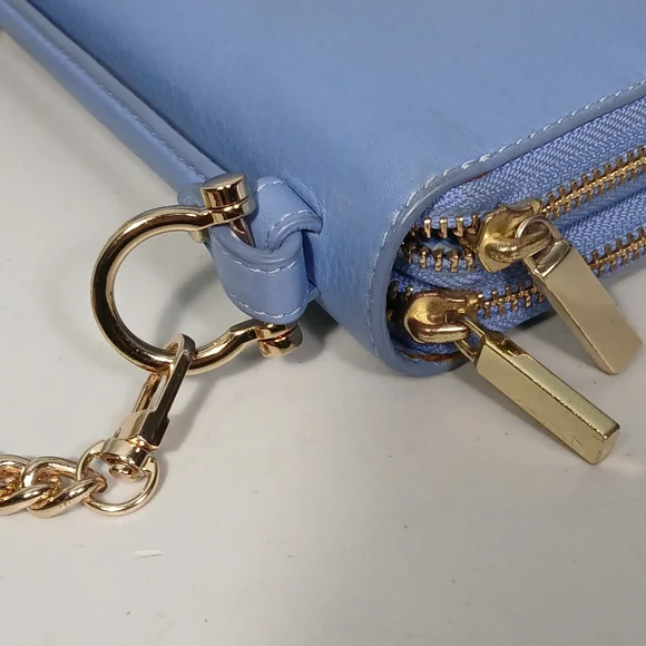 Tory Burch Blue Leather Landon Travel Wallet - Picture 7 of 13